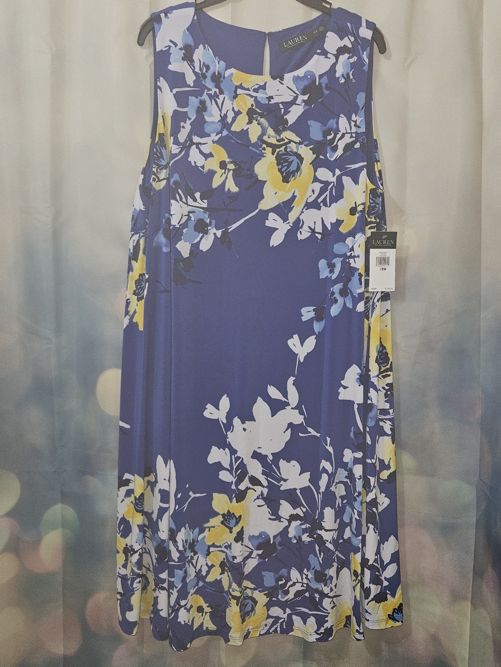 Ralph Lauren Floral Sleeveless Dress 18W NWT